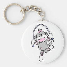 Sock Monkey Jumping Rope Keychain
