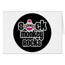 sock monkey rocks cards