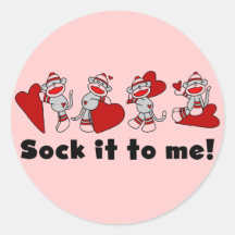Sock Monkey Valentines T shirts and Gifts Sticker