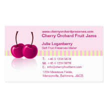 Soft fruit jam / preserve company business card