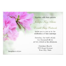 Soft Pink Azaleas Wedding or Party Invitations