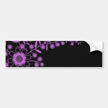 Soft Pink Floral Bumper Sticker