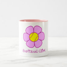 Soft Pink Softball Girl Coffee Mug