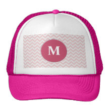 Soft pink zigzag pattern trucker hat