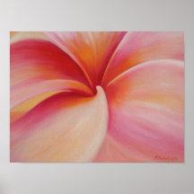 Soft Plumeria flower art poster print