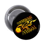 Softball Mum (flame) copy.png Pinback Button