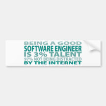 Software Engineer 3% Talent Bumper Sticker