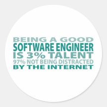 Software Engineer 3% Talent Round Stickers
