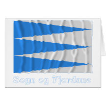 Sogn og Fjordane waving flag with name Cards