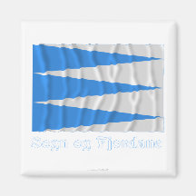 Sogn og Fjordane waving flag with name Refrigerator Magnets