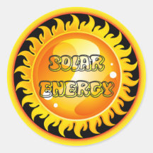 SOLAR ENERGY ROUND STICKER