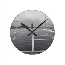Solar Panel Field Round Clocks