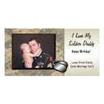 Soldier Daddy Birthday - Customisable Customised Photo Card