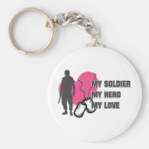Soldier Pink Heart Key Chain