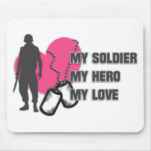 Soldier Pink Heart Mousepads
