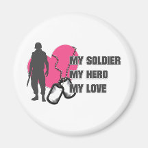 Soldier Pink Heart Refrigerator Magnets