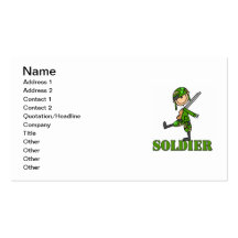 Soldier Stick Figure Business Card Templates