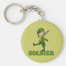 Soldier Stick Figure Key Chains