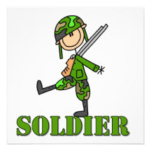 Soldier Stick Figure Personalized Announcements