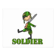 Soldier Stick Figure Post Card