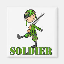 Soldier Stick Figure Refrigerator Magnets