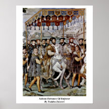Solemn Entrance Of Emperor By Taddeo Zuccari Print