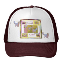 Somali Cat Bold Pastel Boxes & Borders Hat