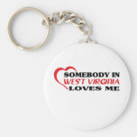 Somebody in West Virginia Loves Me shirts Keychains
