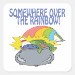 Somewhere Over The Rainbow Square Stickers