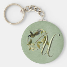 Songbird Initial U Key Chain