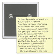 Sonnet # 10 by William Shakespeare Buttons