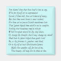Sonnet # 10 by William Shakespeare Fridge Magnets