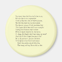 Sonnet # 10 by William Shakespeare Refrigerator Magnet