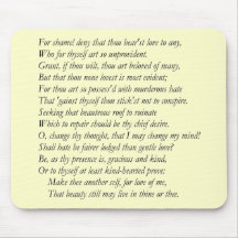 Sonnet # 10 by William Shakespeare Mouse Pad