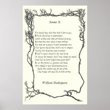 Sonnet # 10 by William Shakespeare Poster