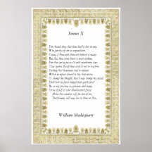 Sonnet # 10 by William Shakespeare Poster
