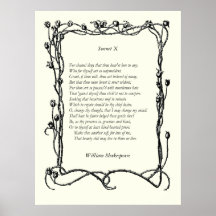Sonnet # 10 by William Shakespeare Poster