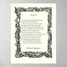 Sonnet # 10 by William Shakespeare Poster
