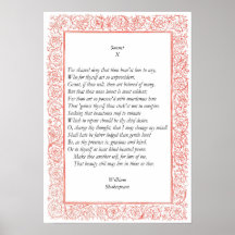 Sonnet # 10 by William Shakespeare Poster