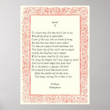 Sonnet # 10 by William Shakespeare Posters