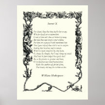 Sonnet # 10 by William Shakespeare Posters
