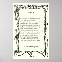 Sonnet # 10 by William Shakespeare Posters