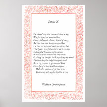Sonnet # 10 by William Shakespeare Posters