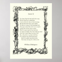 Sonnet # 10 by William Shakespeare Posters