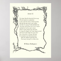 Sonnet # 10 by William Shakespeare Posters