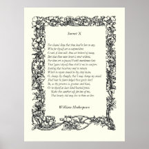 Sonnet # 10 by William Shakespeare Print