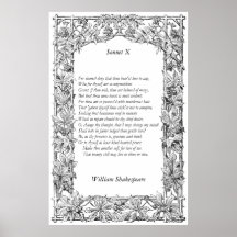 Sonnet # 10 by William Shakespeare Print