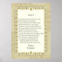 Sonnet # 10 by William Shakespeare Print