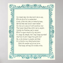 Sonnet # 10 by William Shakespeare Print