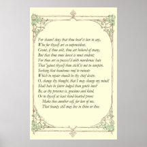 Sonnet # 10 by William Shakespeare Print